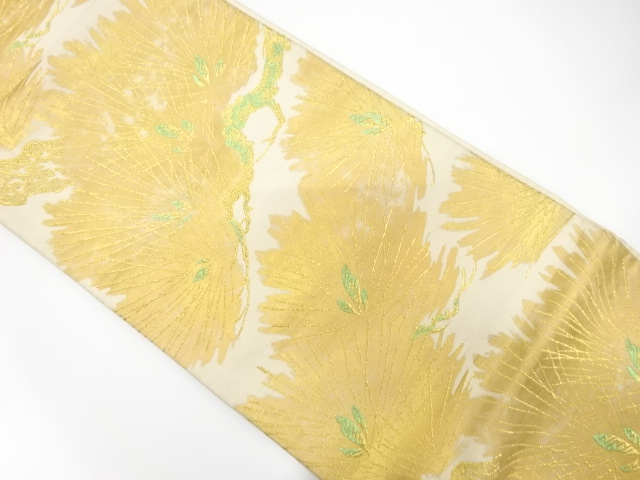 JAPANESE KIMONO / ANTIQUE FUKURO OBI / SILK / WOVEN PINE